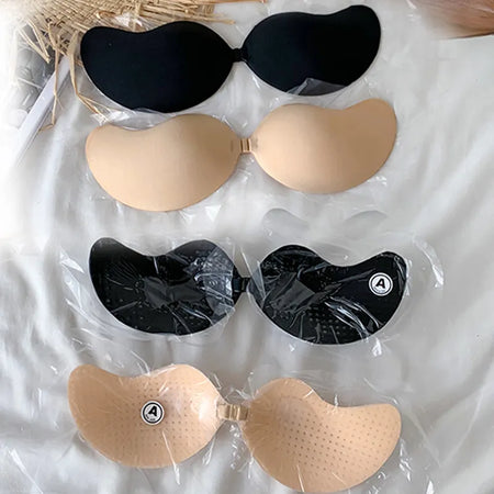 Women Invisible Push Up Bra Backless Strapless Bra Seamless Front Closure Bralette Underwear Women Self-Adhesive Silicone Sticky